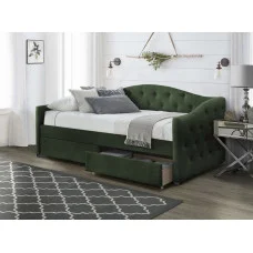 Corner bed ALOHA, DARK GREEN VELVET